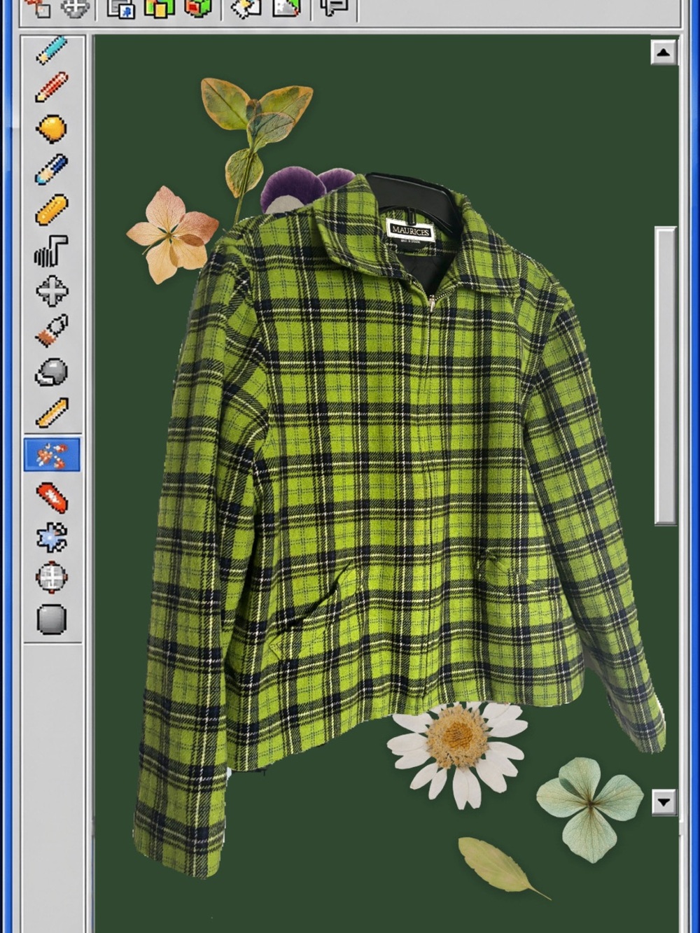 Maurices Green Plaid Zip-Front Jacket